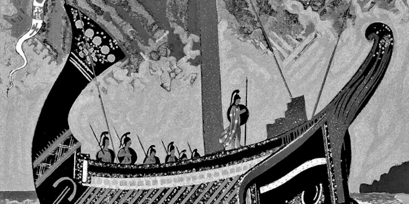 Francois-Louis Schmied, «La nave di Ulisse», da «Omero: L'Odissea», Parigi 1930, litografia